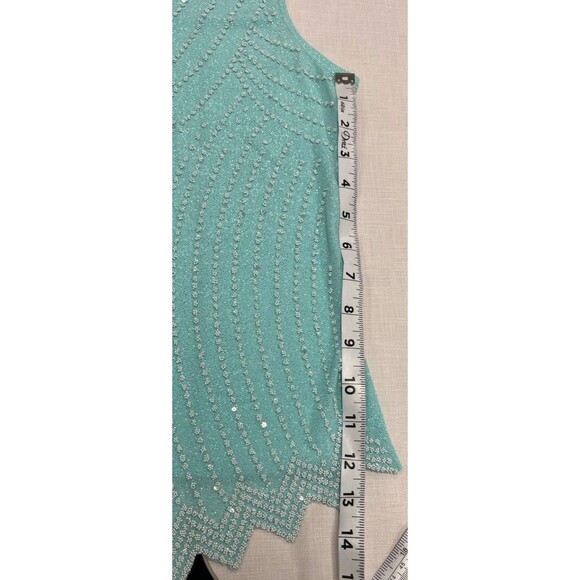 MSK (Medium) Y2K Turquoise Blue beaded sequin tank top winx club fairy (FLAW) - Picture 5 of 11